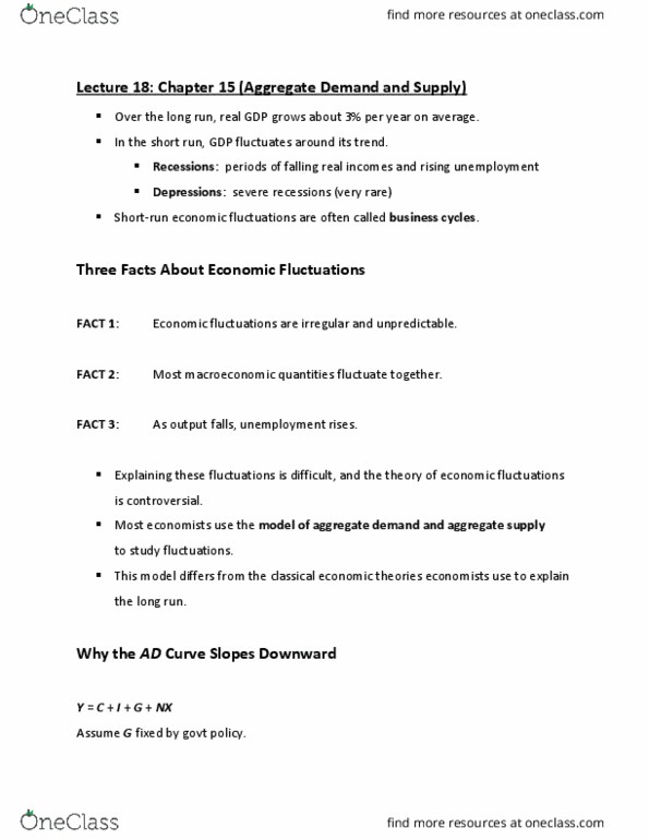 ECON 102 Chapter Notes - Chapter 15: Aggregate Supply, Aggregate Demand, Stock Market thumbnail