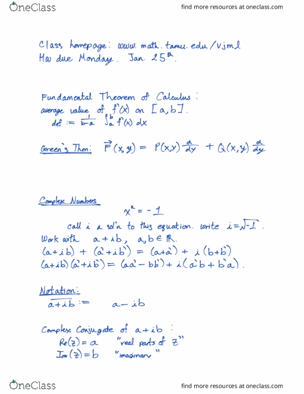 Math 407 Lecture Notes Spring 16 Lecture 1 Reca