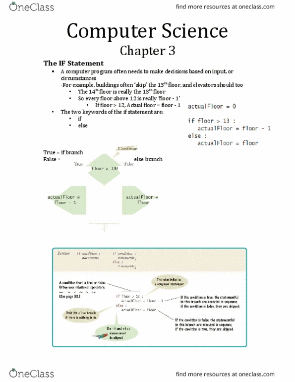 Computer Science 1026A/B Lecture 3: CompSci 1026-Chapter 3 Notes thumbnail