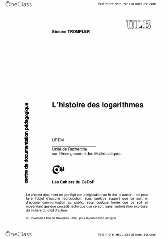 FILM 040 Lecture 20: histoire des logarithmes1 thumbnail