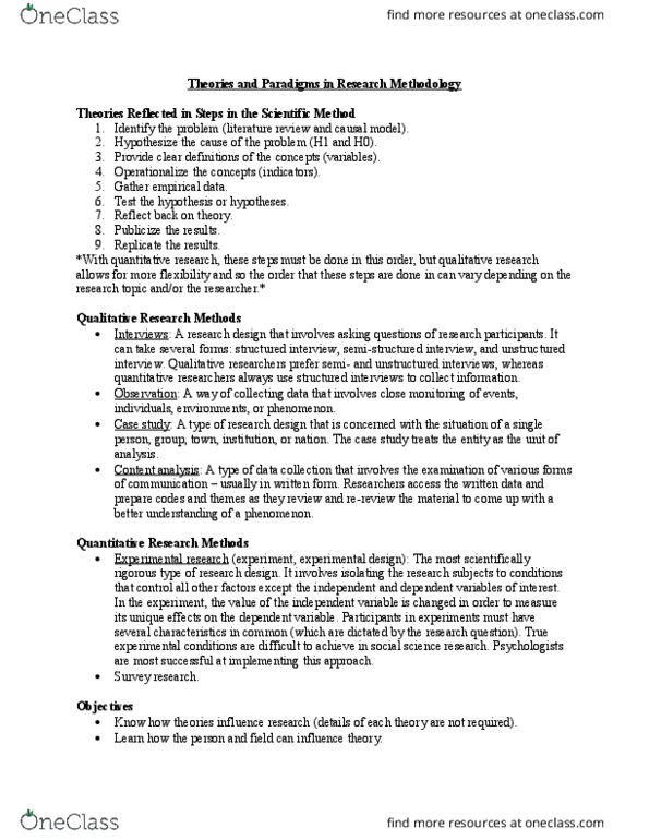 SCS 2150 Lecture Notes - Lecture 2: Causal Model, Structured Interview, Hypothesis thumbnail