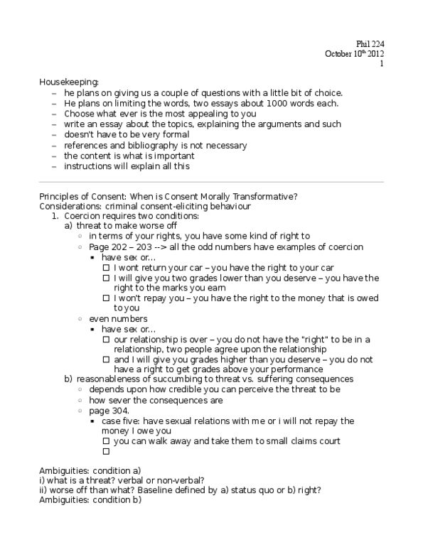 PHIL 224 Lecture Notes - Caveat Emptor, Small Claims Court thumbnail