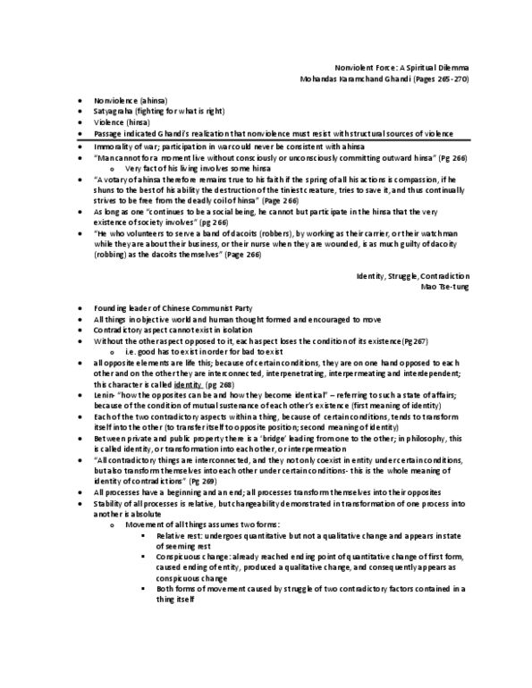 SOC232H5 Chapter Notes -Mao Zedong, Ahimsa, Communist Party Of China thumbnail