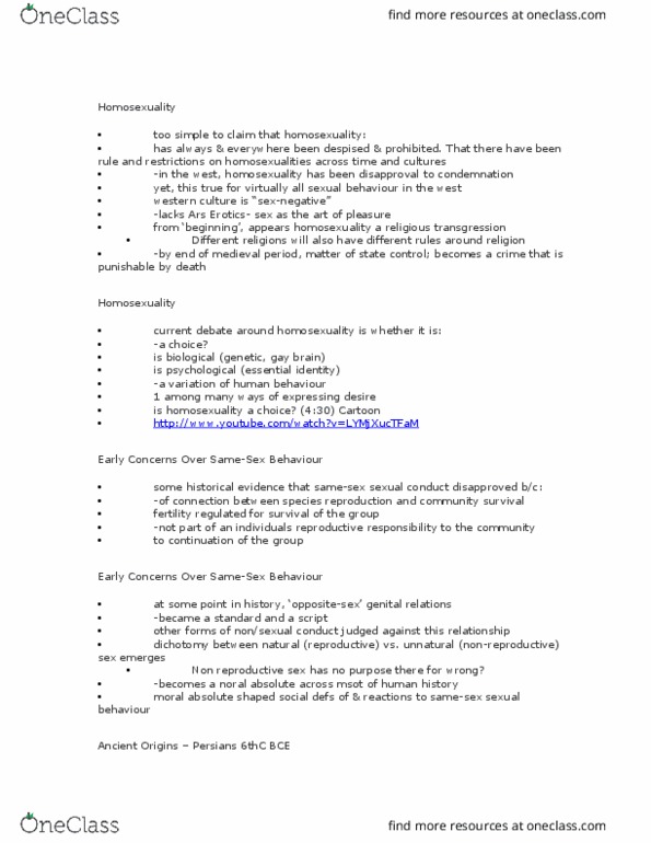 SOCIOL 3U03 Lecture Notes - Lecture 8: Sexual Orientation, Innocent Victims, Egosyntonic And Egodystonic thumbnail