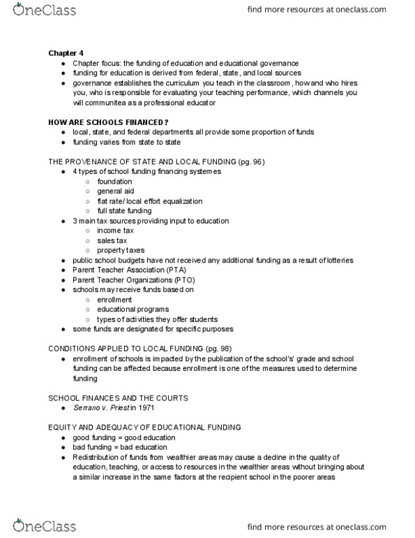 EDUC 101 Lecture Notes - Lecture 4: Parent-Teacher Association, Adequate Yearly Progress, No Child Left Behind Act thumbnail