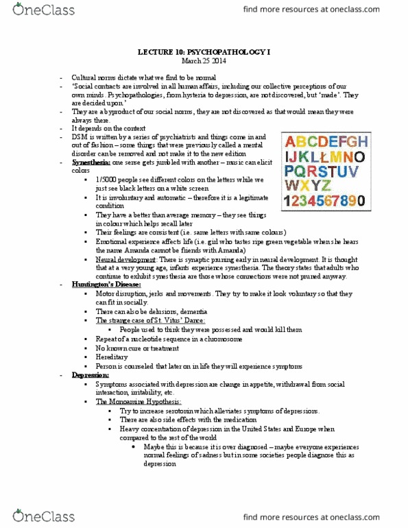 PSYCH 1XX3 Chapter Notes - Chapter 10: Synaptic Pruning, Neural Development, Mental Disorder thumbnail