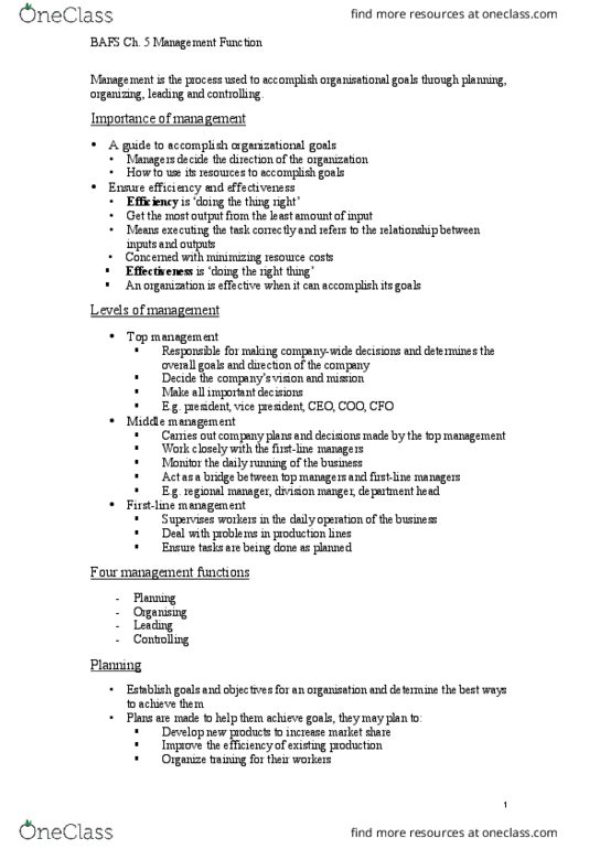 COMMERCE 1B03 Chapter Notes - Chapter 5: Middle Management, Job Satisfaction, Laissez-Faire thumbnail