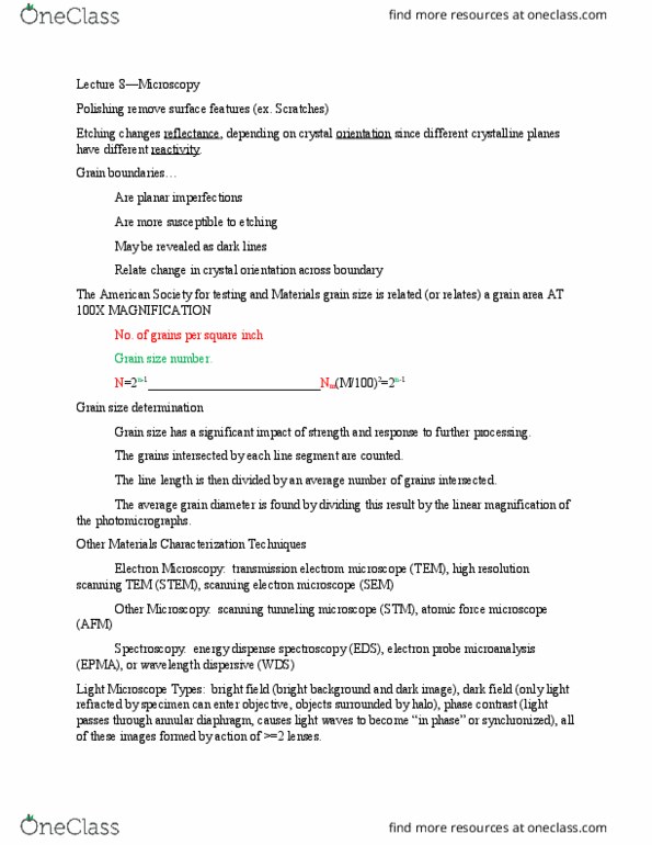 EGN 3365 Lecture Notes - Lecture 8: Wavelength-Dispersive X-Ray Spectroscopy, Ion, Vacuum Chamber thumbnail