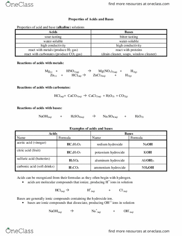 CHEM 1A03 Lecture Notes - Lecture 8: Drain Cleaner, Window Cleaner, Stoichiometry thumbnail