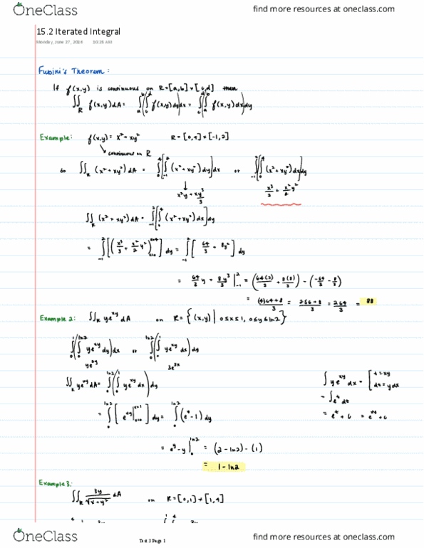 MAC 2313 Lecture 2: 15.2 Iterated Integral thumbnail