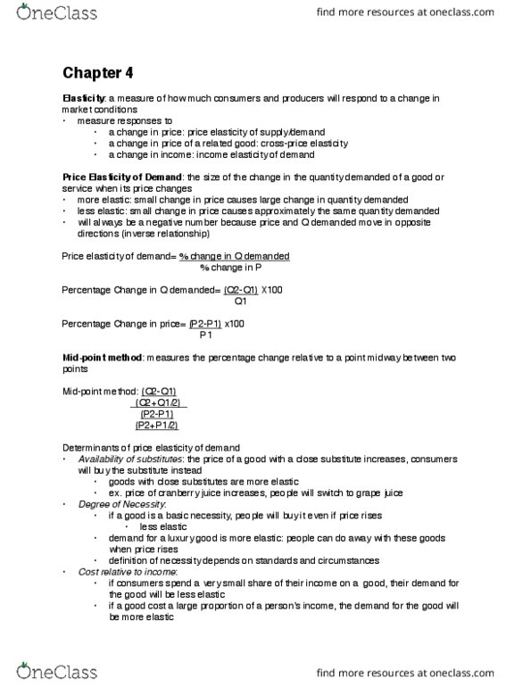 ECE 394 Chapter Notes - Chapter 4: Grape, Midpoint Method, Demand Curve thumbnail
