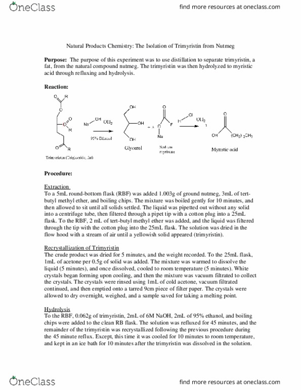 CHEM 269 Lecture Notes - Lecture 8: Boiling Chip, Nutmeg, Telomerase Reverse Transcriptase thumbnail