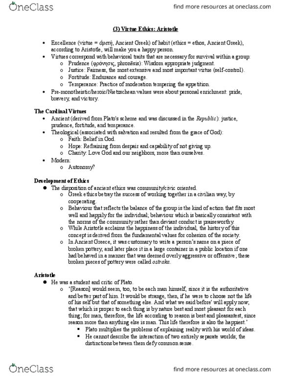 PHI 2174 Lecture Notes - Lecture 3: Ostracon, The Possession, Diminishing Returns thumbnail