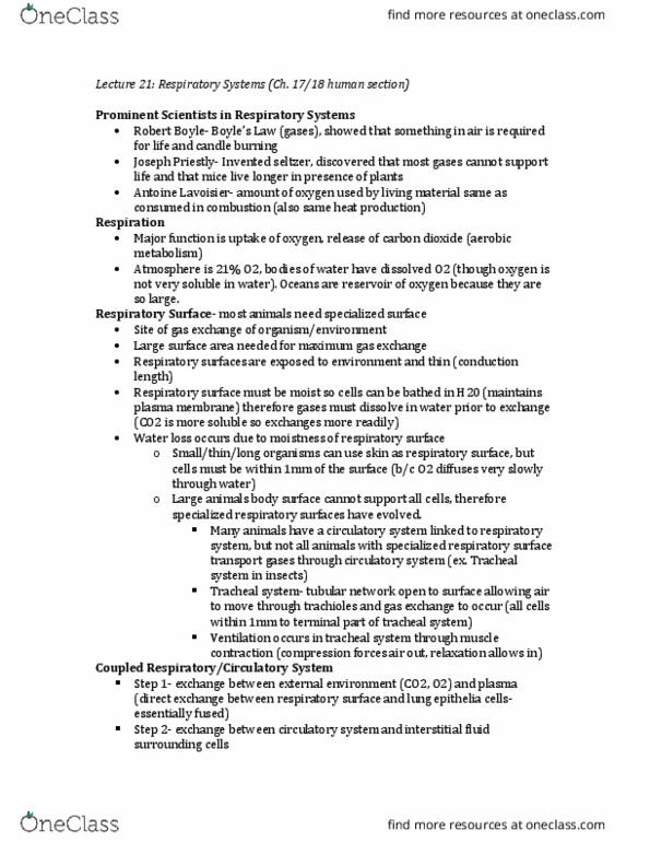 BIO 203 Lecture Notes - Lecture 21: Extracellular Fluid, Exhalation, Pneumothorax thumbnail