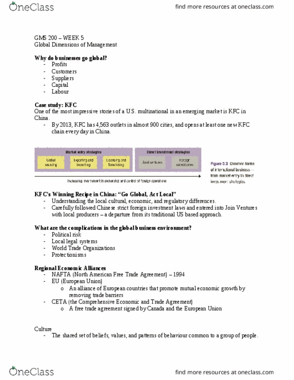 GMS 200 Lecture Notes - Lecture 5: Cultural Intelligence, Franchising, Masculinity thumbnail