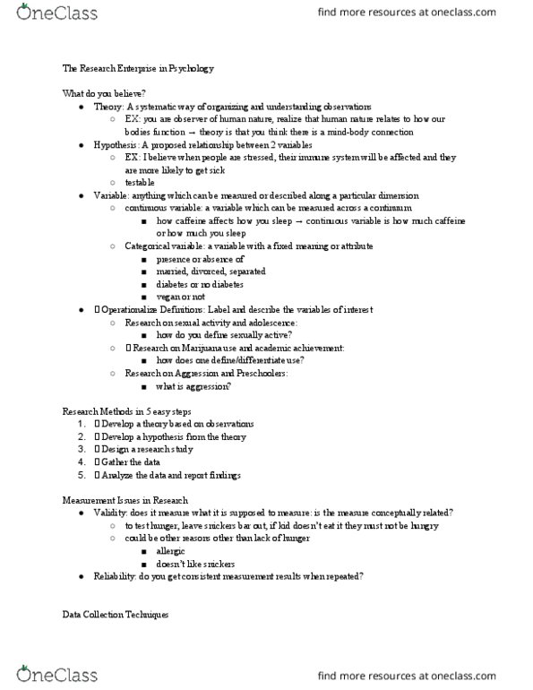 PSYCH 111 Lecture Notes - Lecture 2: Snickers, Categorical Variable, Veganism thumbnail