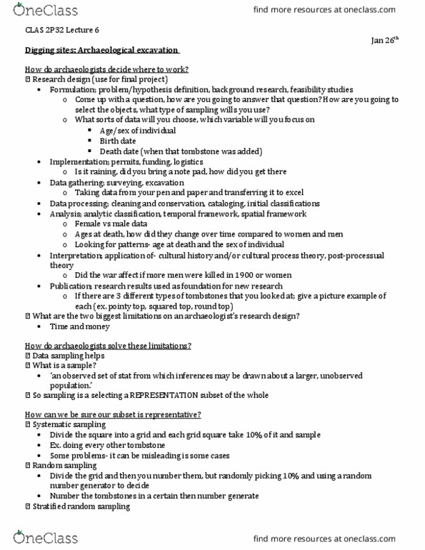 CLAS 2P32 Lecture Notes - Lecture 6: Remote Sensing, Systematic Sampling, Mochlos thumbnail