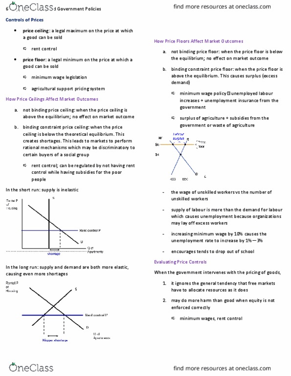 ECON 1B03 Lecture Notes - Lecture 4: Price Ceiling, Price Floor, Shortage thumbnail
