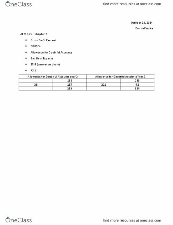 AFM101 Lecture Notes - Lecture 12: Bank Statement, Papyrus 74, Bank Reconciliation thumbnail