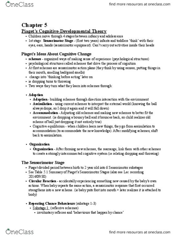NUR1 223 Chapter 5: Chapter 5_Cognitive Development in Infancy and Toddlerhood_NUR1_223 thumbnail