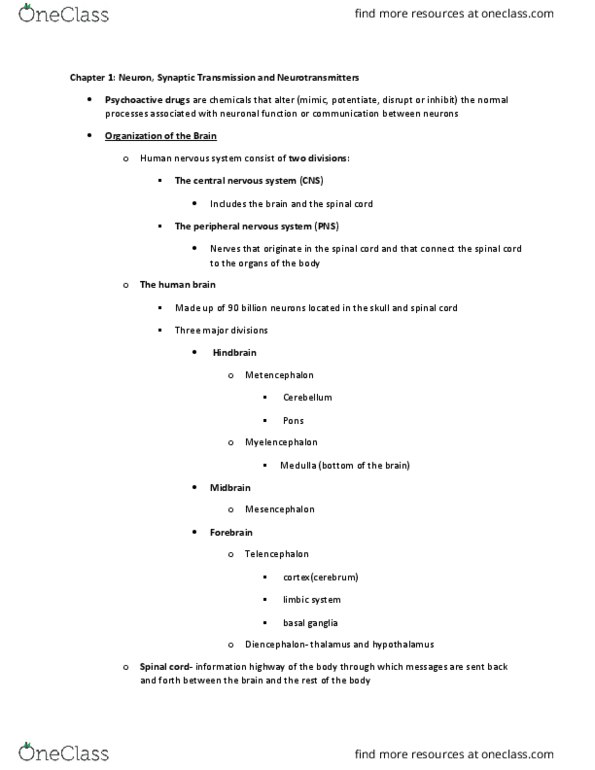 PSYC 3403 Chapter Notes - Chapter 1: Spinach, Tryptophan Hydroxylase, Bradycardia thumbnail