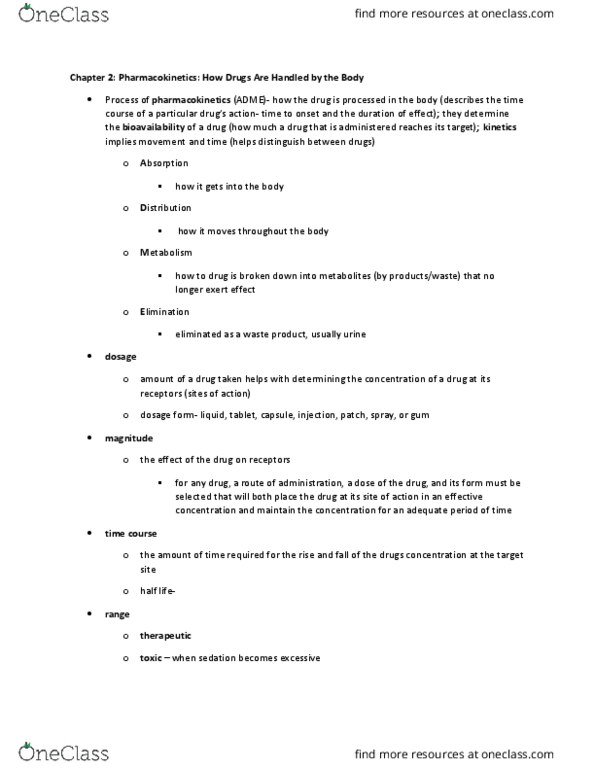 PSYC 3403 Chapter Notes - Chapter 2: Biotransformation, Beta Blocker, Suppository thumbnail