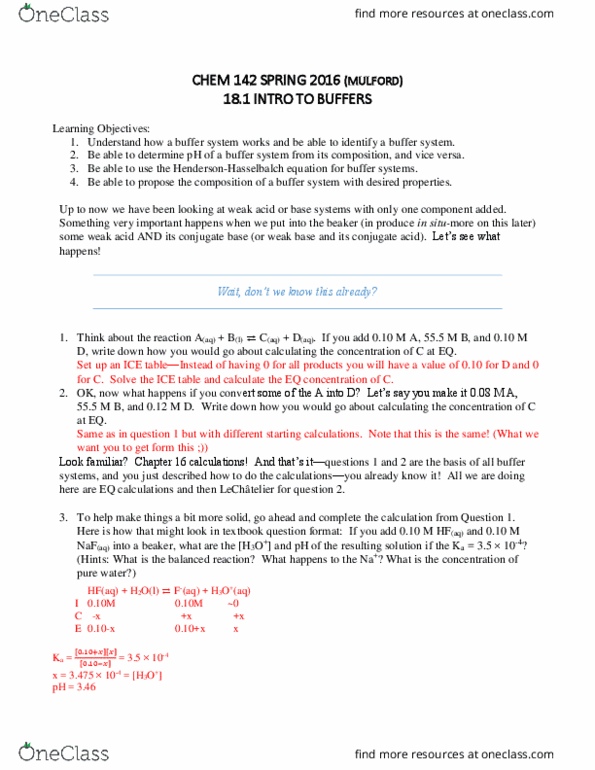 CHEM 142 Lecture Notes - Lecture 18: Stoichiometry, Simple Algebra, Sodium Bicarbonate thumbnail