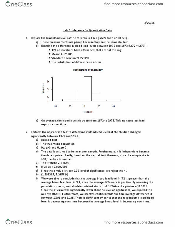QTM 100 Lecture Notes - Lecture 9: Summary Statistics, Confidence Interval, Box Plot thumbnail