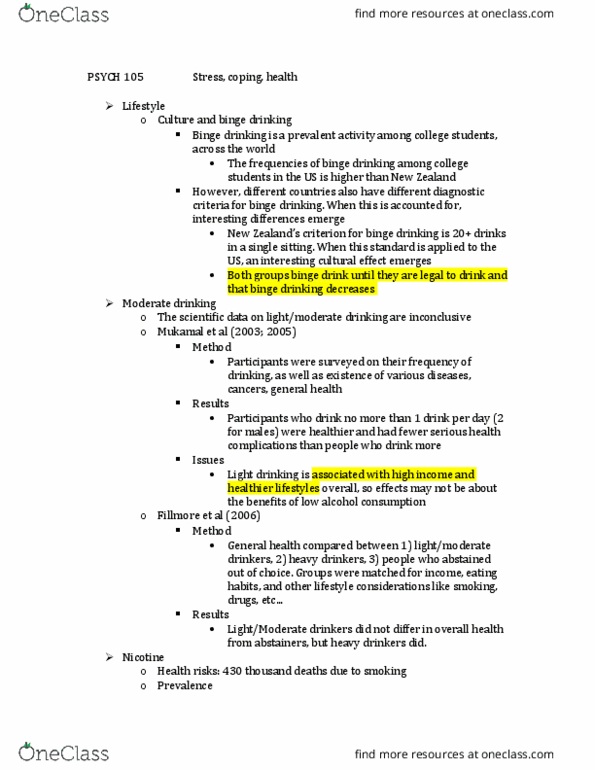 PSYCO105 Lecture Notes - Lecture 7: Hans Selye, Mydriasis, Gust Co. Ltd. thumbnail