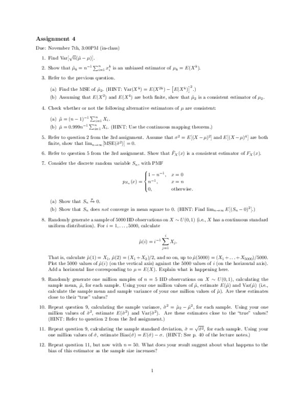 ECN 129 Lecture Notes - Variance, Continuous Mapping Theorem, Consistent Estimator thumbnail