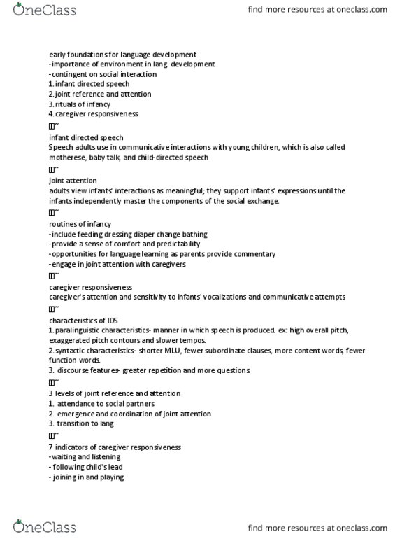 LIN 3716 Chapter Notes - Chapter 4-6: Phonological Awareness, Phonemic Awareness, 18 Months thumbnail