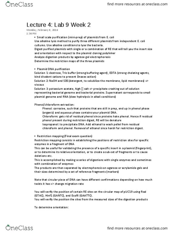 BIOC 300D2 Lecture Notes - Lecture 5: Factor Viii, Transfection, Blastocyst thumbnail