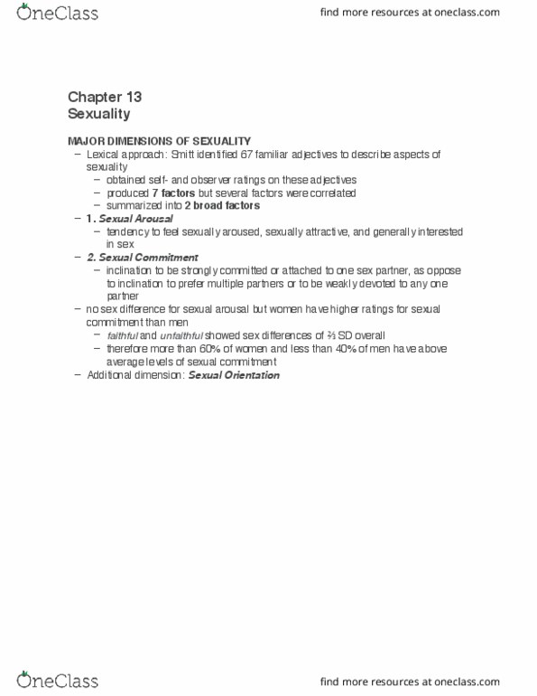 PSYC 383 Chapter Notes - Chapter 13: Childhood Gender Nonconformity, Fetus, Antibody thumbnail