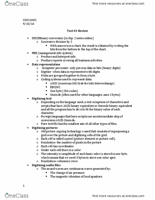 CGS 2100C Lecture Notes - Lecture 3: Organizational Chart, North American Industry Classification System, Business Cycle thumbnail