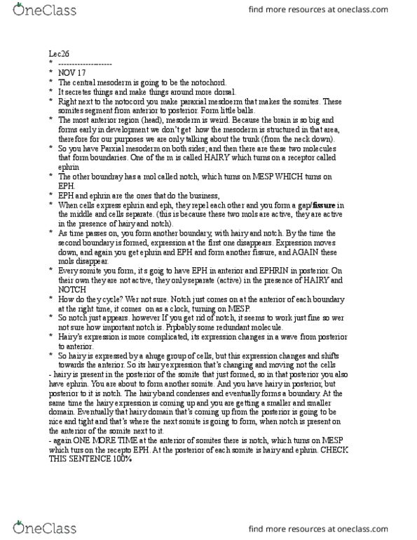 Biology 3338A Lecture Notes - Lecture 26: Intermediate Mesoderm, Dermis, Cell Adhesion thumbnail