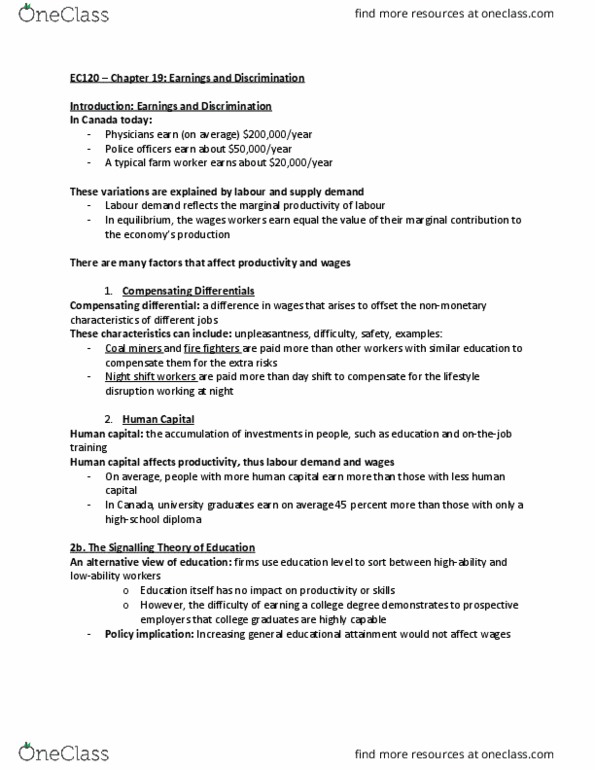 EC120 Lecture Notes - Lecture 19: Profit Motive, Physical Therapy, Justin Timberlake thumbnail