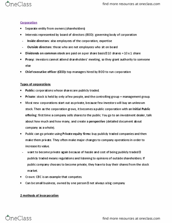 BU111 Lecture Notes - Lecture 39: Financial Statement, Sole Proprietorship, Chief Executive Officer thumbnail