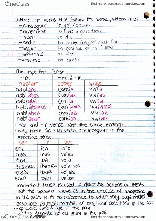 SP100 Lecture Notes - Lecture 27: Wasn, Spanish Verbs thumbnail