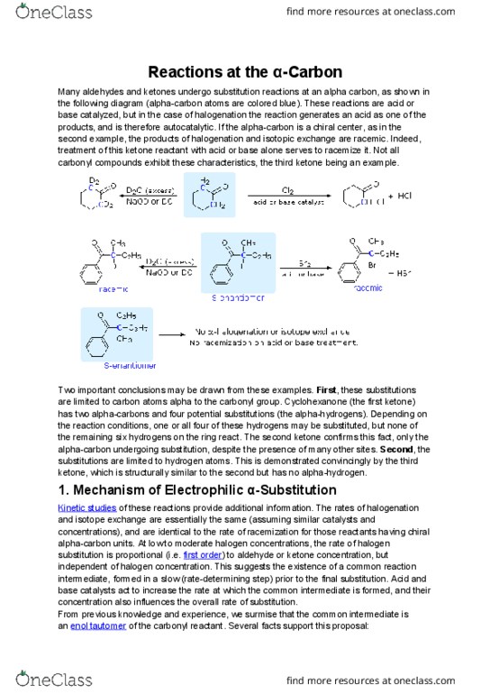 CHEM 102 Lecture Notes - Lecture 6: Elimination Reaction, Enol Ether, Regioselectivity thumbnail