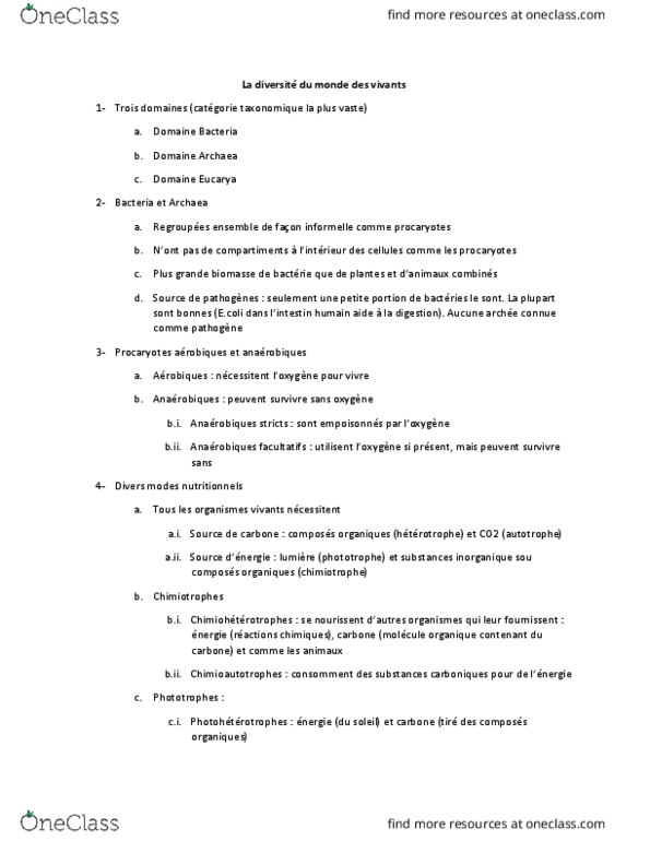 NATS 1540 Lecture Notes - Lecture 18: Archaea, Escherichia Coli thumbnail