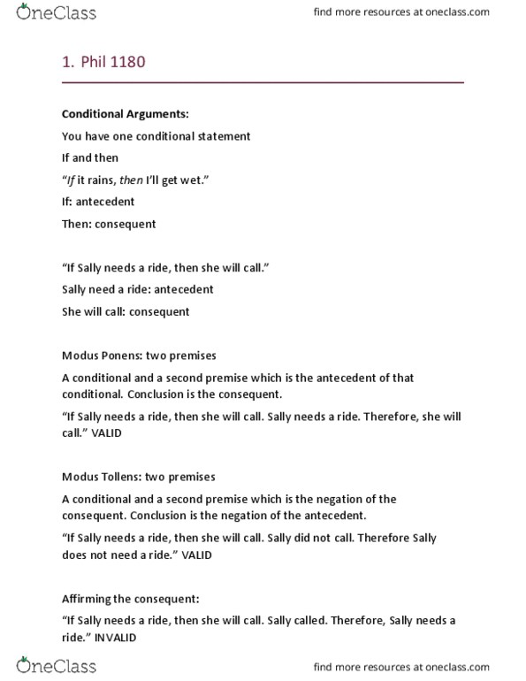 PHIL 1180 Lecture Notes - Lecture 3: Destructive Dilemma, Disjunctive Syllogism, Constructive Dilemma thumbnail