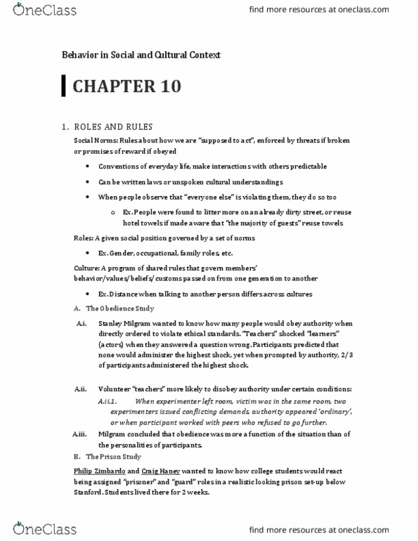 PSY 202 Chapter Notes - Chapter 10: Deindividuation, Fundamental Attribution Error, Groupthink thumbnail