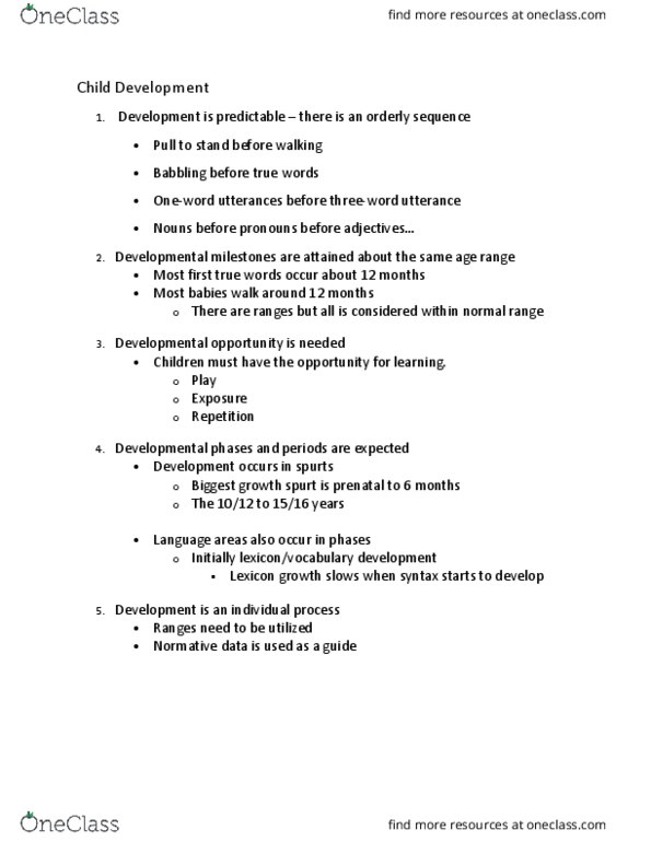 LIN 3716 Lecture Notes - Lecture 6: Infant, Irritant Diaper Dermatitis, Myelin thumbnail