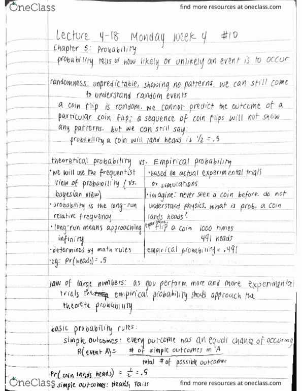 STATS 10 Lecture Notes - Lecture 10: Muay Thai, Empirical Probability thumbnail