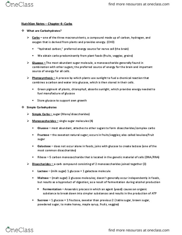 HSC2100 Chapter Notes - Chapter 4: Dietary Fiber, Guar Gum, Resistant Starch thumbnail