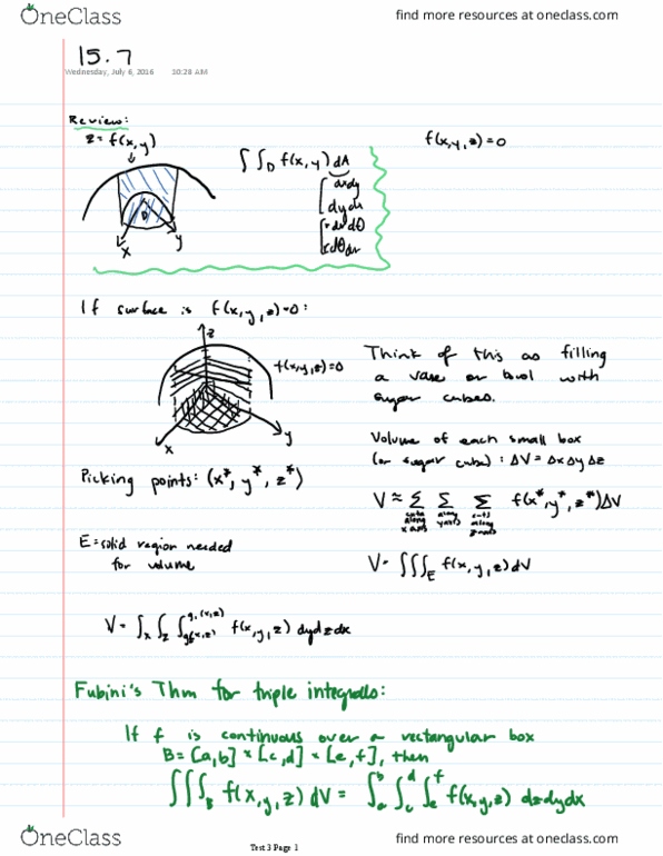 MAC 2313 Lecture Notes - Lecture 25: Multiple Integral, Asteroid Family, Cud thumbnail