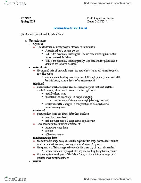 ECO 212 Lecture Notes - Lecture 2: Loanable Funds, Nominal Interest Rate, Real Interest Rate thumbnail