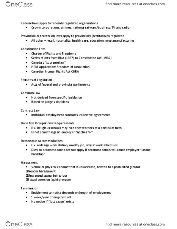 COMMERCE 2BC3 Lecture Notes - Lecture 4: Canadian Human Rights Act, Fide, Visible Minority thumbnail