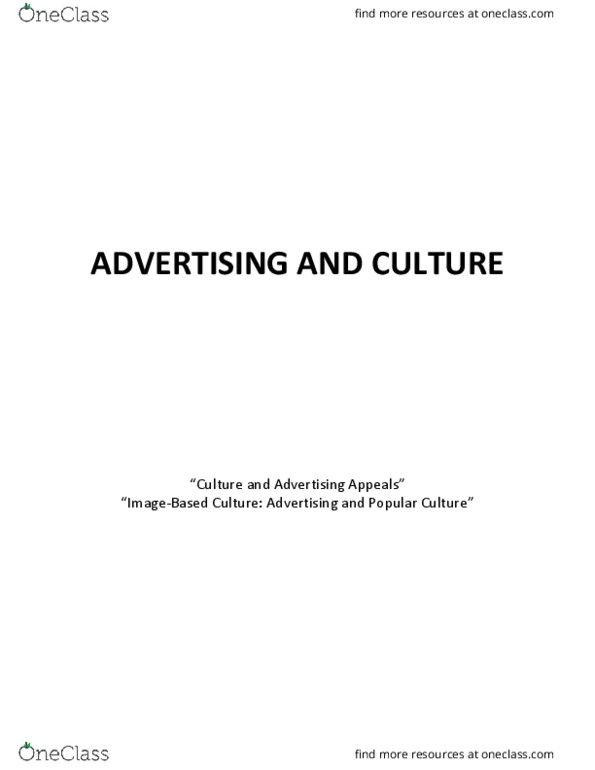 Sociology 2172A/B Chapter Notes - Chapter 1: Collectivism, Content Analysis, Advertising Campaign thumbnail