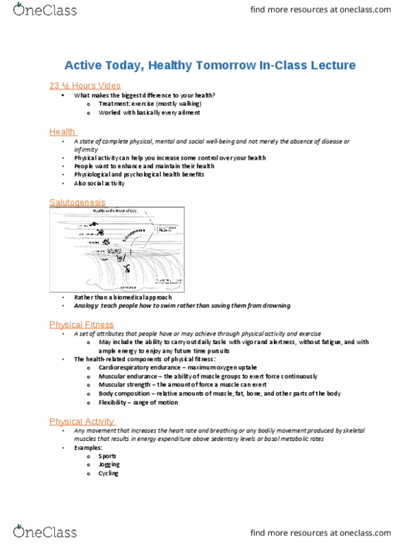 Health Sciences 2250A/B Lecture Notes - Lecture 10: Jean Mayer, Diabetes Mellitus Type 2, Health Promotion thumbnail